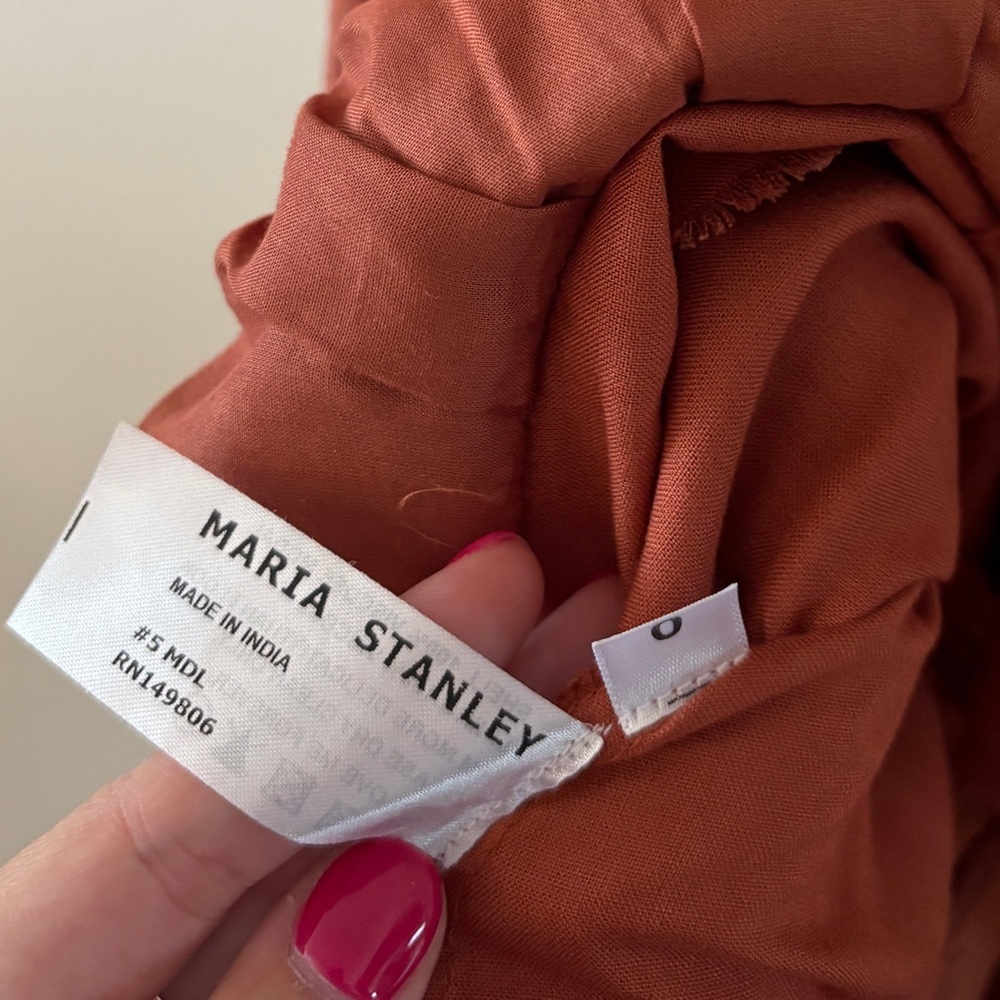 MWT Maria Stanley Elegant Ruffled Orange Dress size 0 - Picture 7 of 16